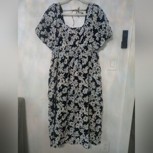 Floral Black and White Women's Dress